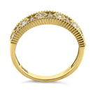 Solid 14K Yellow Gold Alternating Round Cut CZ Ring