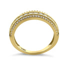 Solid 14K Yellow Gold Channel Princess Cut CZ Ring