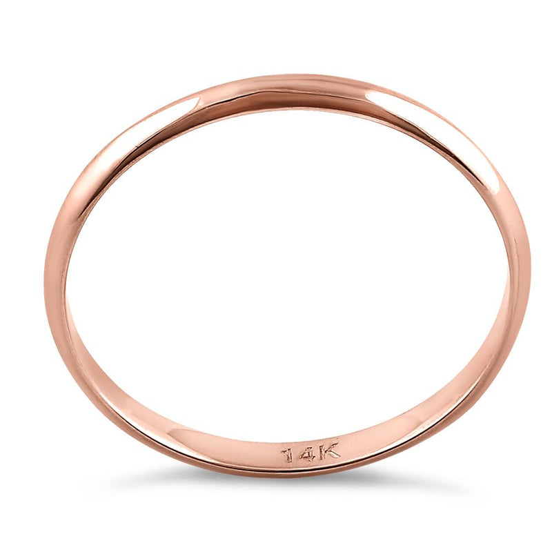 Solid 14K Rose Gold 2mm Wedding Band