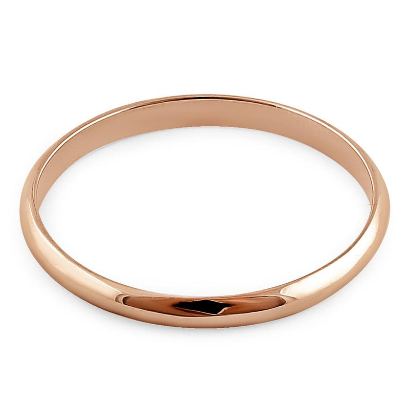 Solid 14K Rose Gold 2mm Wedding Band