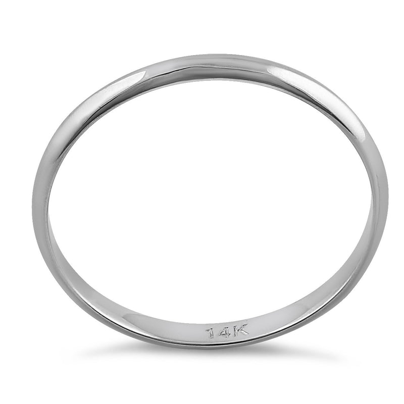 Solid 14K White Gold 2mm Wedding Band