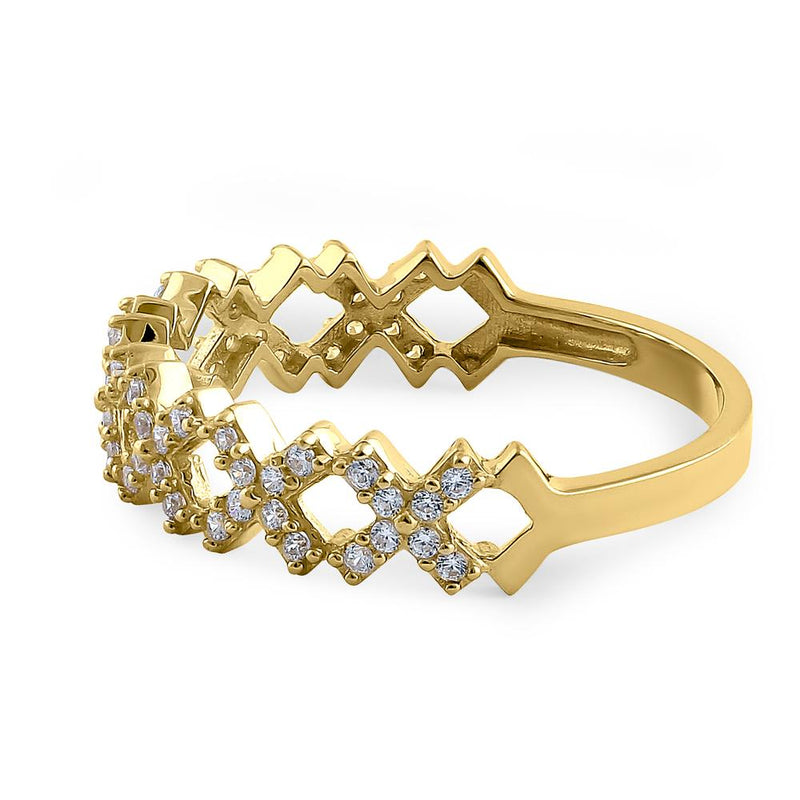 Solid 14K Yellow Gold Xs CZ Ring