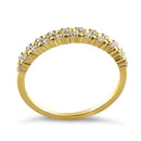 Solid 14K Yellow Gold Beads & Round Cut CZ Ring
