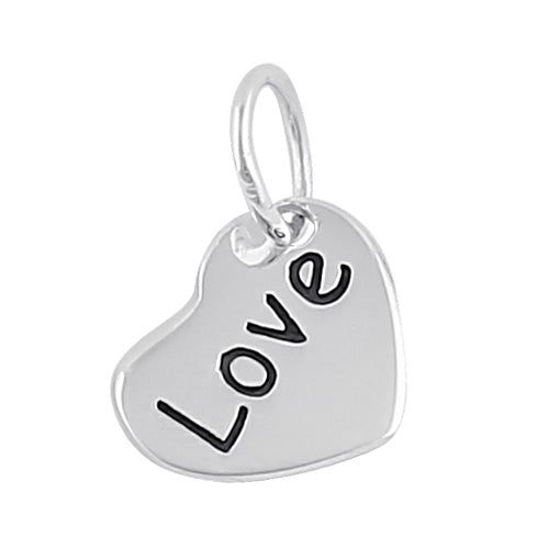 Sterling Silver "Love" Heart Pendant
