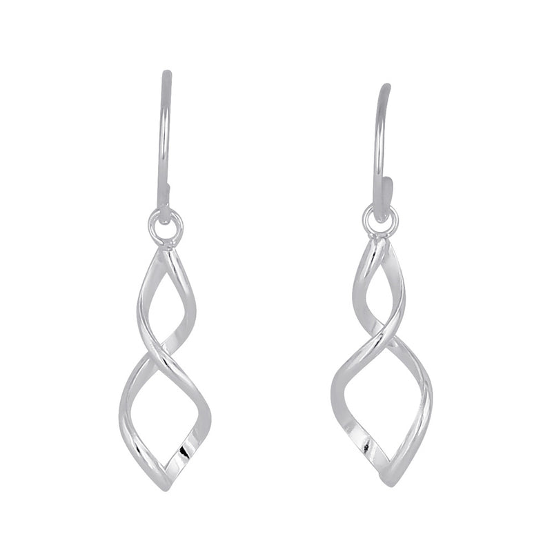 Sterling Silver Small Dangling Double Twist Earrings