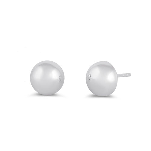 Sterling Silver Half Ball 8mm Earrings