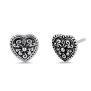 Sterling Silver Heart Filigree Earrings