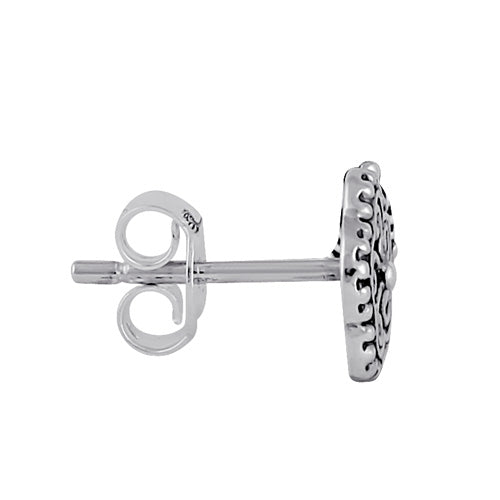 Sterling Silver Flower Twist Earrings