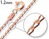 14k Rose Gold Plated Sterling Silver Long Curb Chain 1.2mm