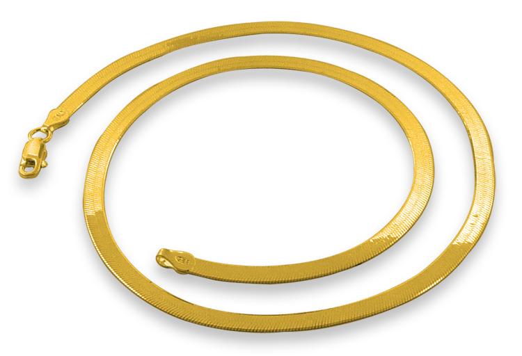 Gold Plated Sterling Silver Magic Herringbone Chain 3.3MM