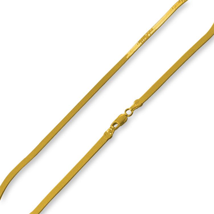 Gold Plated Sterling Silver Magic Herringbone Chain 3.3MM