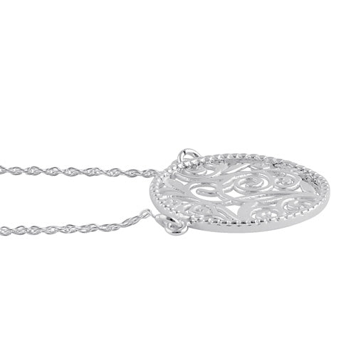 Sterling Silver Circle Filigree Necklace