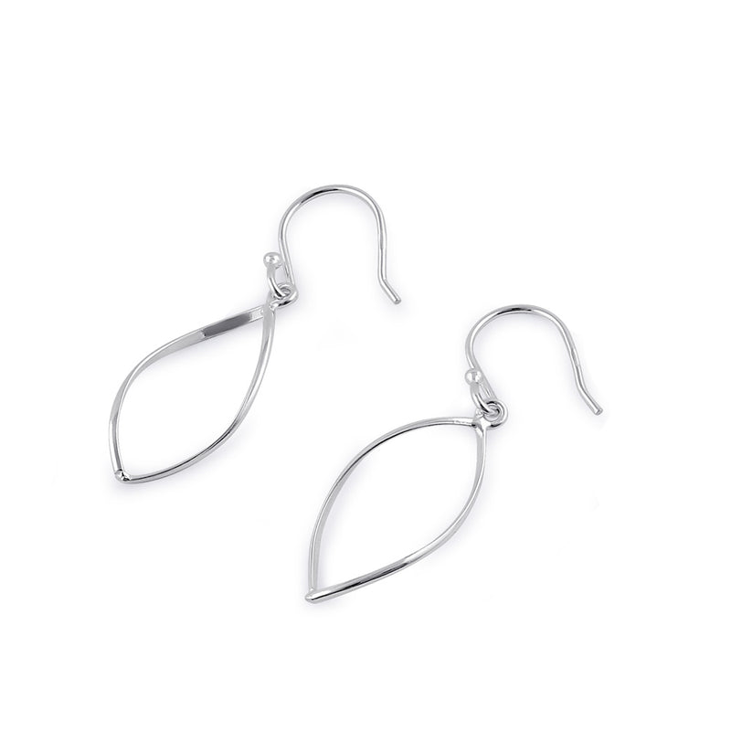 Sterling Silver Small Dangling Twisted Oval Earrings