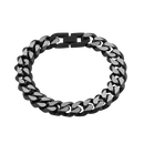 Stainless Steel Curb IP Black Link Bracelet