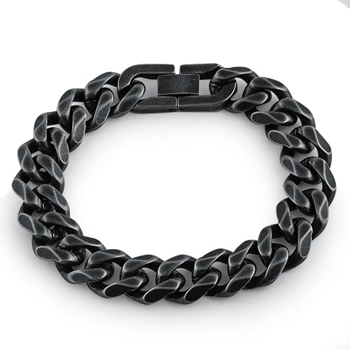 Black Stainless Steel Curb Bracelet