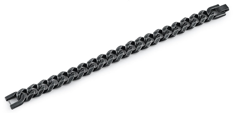 Black Stainless Steel Thick Curb Bracelet