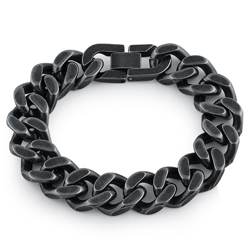 Black Stainless Steel Thick Curb Bracelet