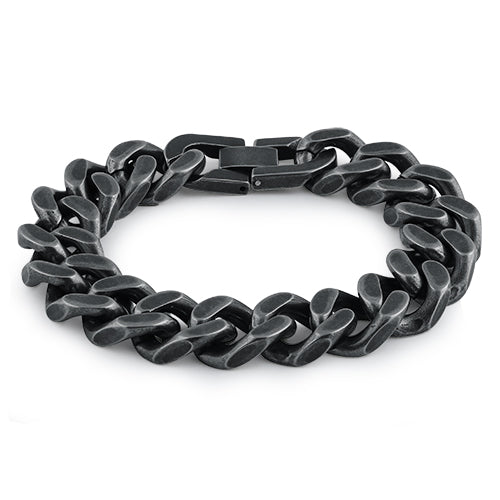 Black Stainless Steel Thick Curb Bracelet