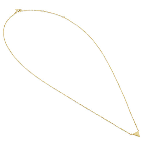 Solid 14K Yellow Gold Triangle Necklace