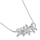 Sterling Silver Mother of Pearl Trendy Leaf Necklace