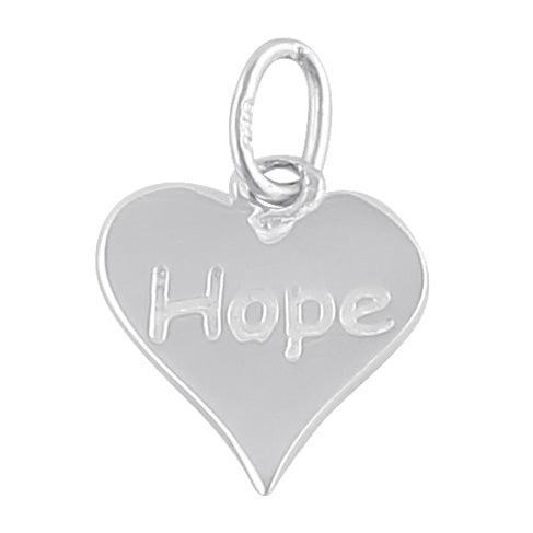 Sterling Silver "Hope" Engraved Heart Pendant