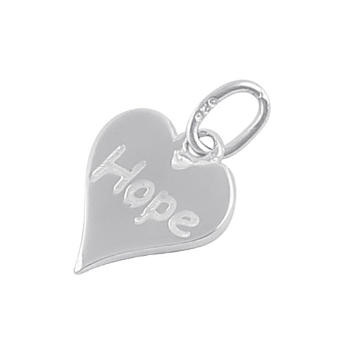 Sterling Silver "Hope" Engraved Heart Pendant