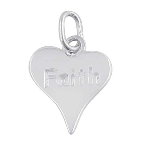 Sterling Silver Faith Heart Pendant