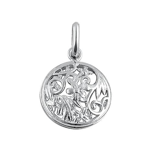 Sterling Silver Floral Vine Pendant