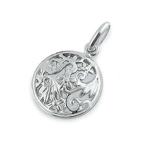 Sterling Silver Floral Vine Pendant