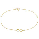 Solid 14K Yellow Gold Infinity Bracelet