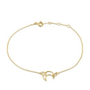 Solid 14K Yellow Gold Moon and Stars Bracelet