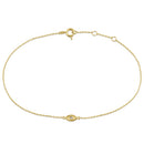 Solid 14K Yellow Gold Evil Eye CZ Bracelet