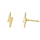 Solid 14K Yellow Gold Bolt Earrings