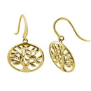Solid 14K Yellow Gold Tree of Life Earrings