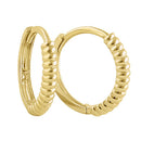 Solid 14K Yellow Gold Rope Hoop Earrings