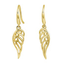 Solid 14K Yellow Gold Elegant Wings Earrings