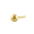 Solid 14K Yellow Gold Plain Round Straight Nose Stud