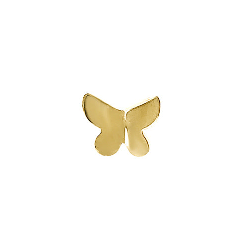 Solid 14K Yellow Gold Tiny Butterfly Straight Nose Stud