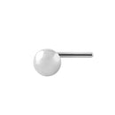 Solid 14K White Gold Plain Round Nose Stud