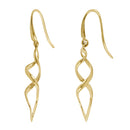 Solid 14k Yellow Gold Dangling Triple Twist Earrings