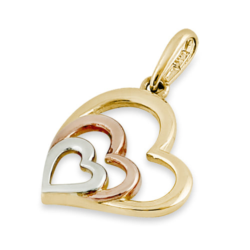 Solid 14K Yellow Gold Heart Pendant