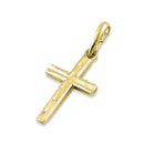 Solid 14K Yellow Gold Faceted Cross Pendant