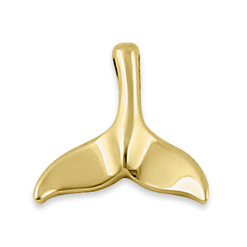 Solid 14K Yellow Gold Dolphin Tale Pendant
