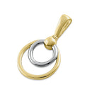 Solid 14K Yellow Gold Circles Pendant