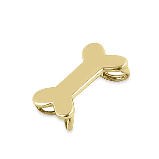 Solid 14K Yellow Gold Dog Bone Pendant