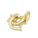 Solid 14K Yellow Gold Jumping Dolphins Pendant