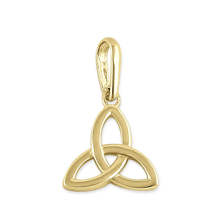 Solid 14K Yellow Gold Triquatra Pendant