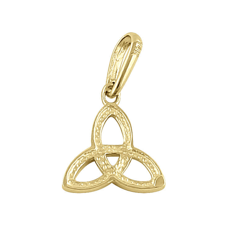 Solid 14K Yellow Gold Triquatra Pendant