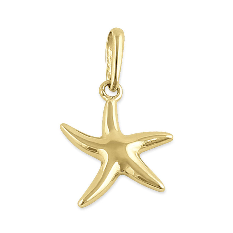 Solid 14K Yellow Gold Starfish Pendant