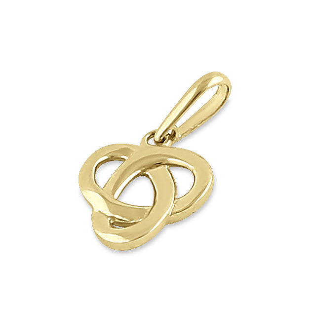 Solid 14K Yellow Gold Round Triquatra Pendant